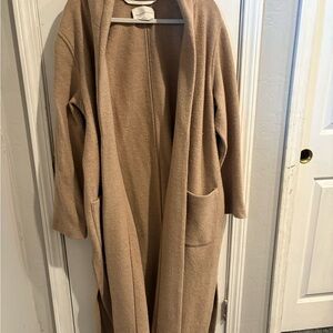 Aritzia Babaton Camel Open-Front Wool Coat